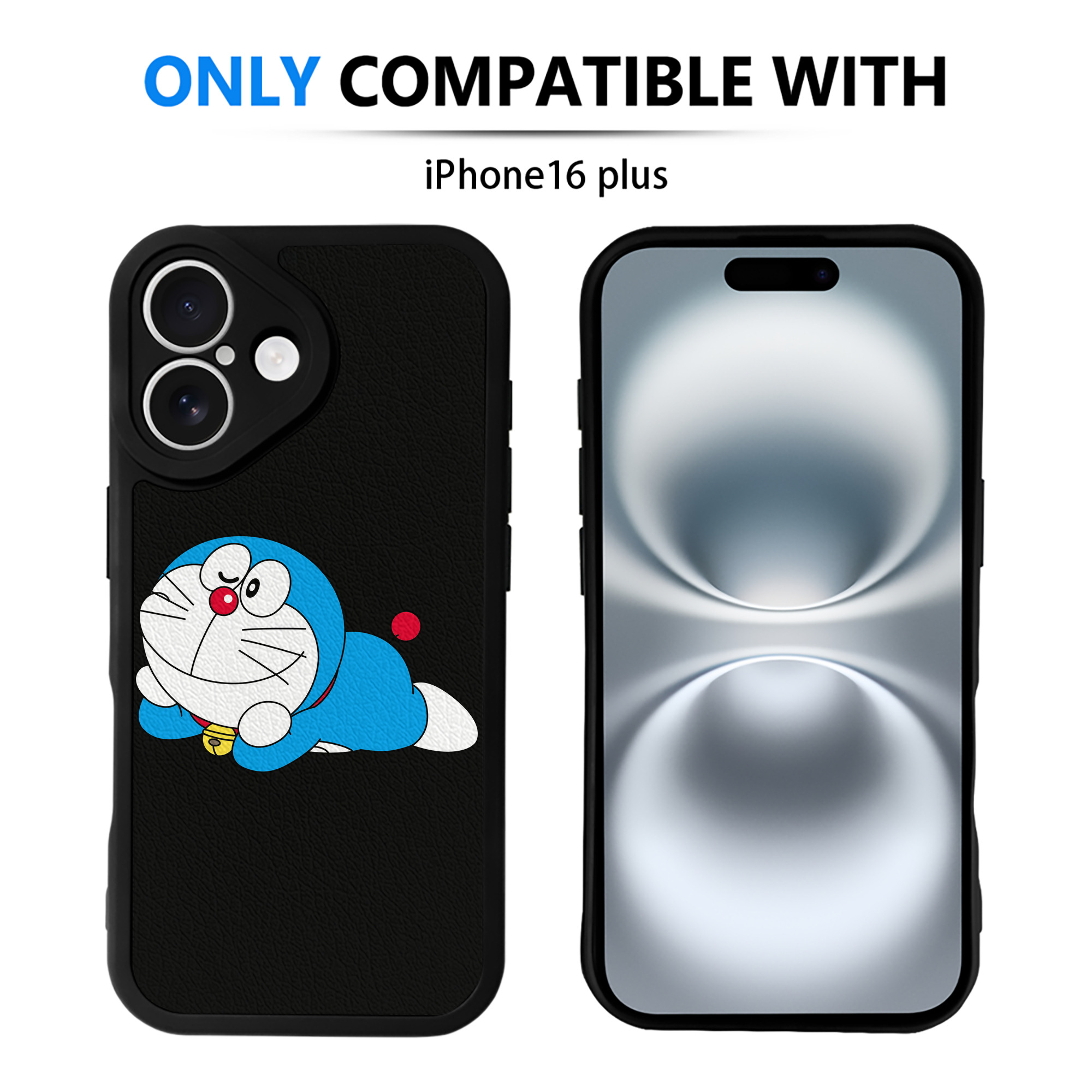 （画像用） ドラえもん Doraemon 【iPhone 16シリーズ対応】シリコンスマホケース（レザー調） 材質：シリコン